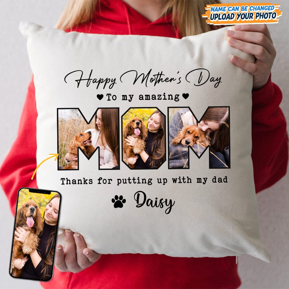 Custom Photo Happy Mother's Day To My Amazing Mom Pillow