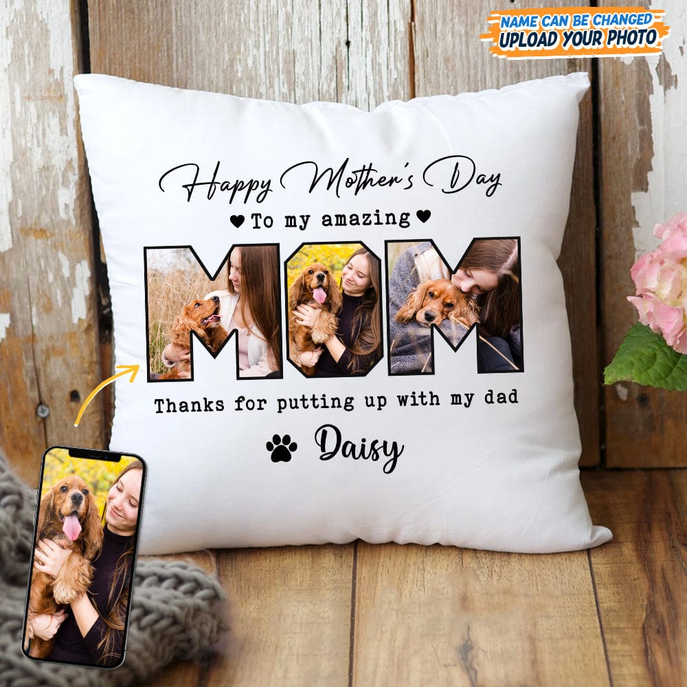 Custom Photo Happy Mother's Day To My Amazing Mom Pillow