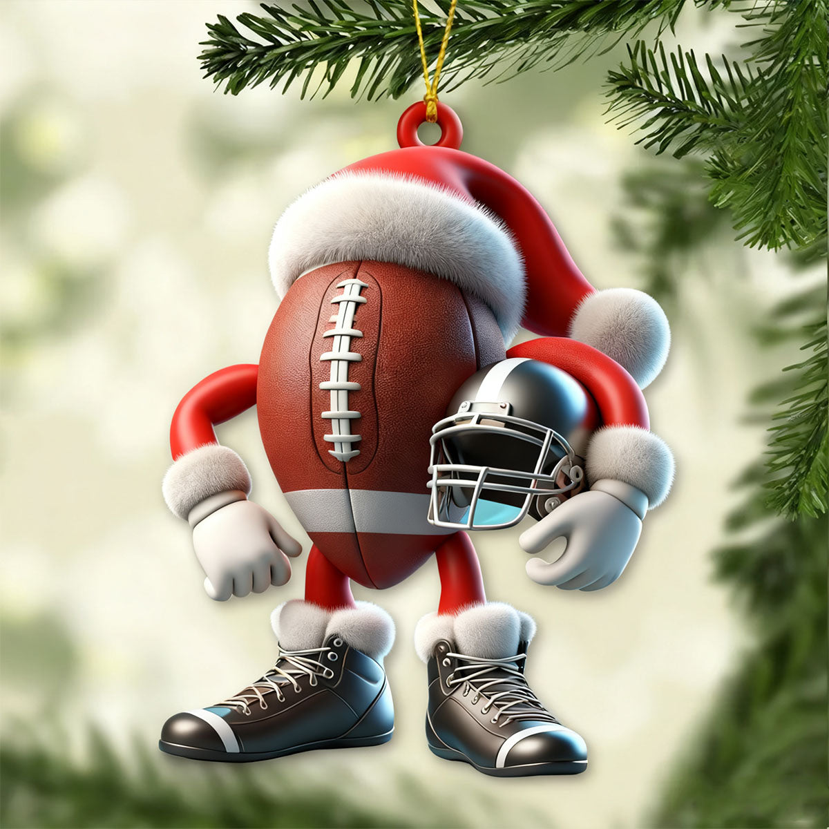 Custom Name Rugby Personalized Acrylic Ornament Rugby Lover Christmas Gift