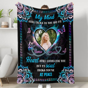 Mandala A Hug From Heaven - Memorial Personalized Custom Blanket - Sympathy Gift