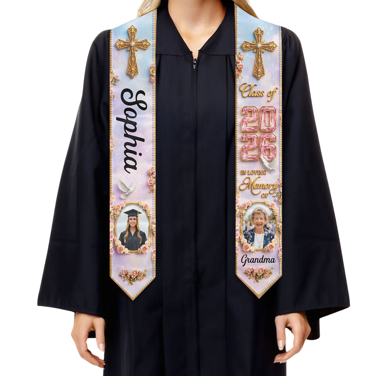 Forever In My Heart - Personalized Custom Graduation Stole
