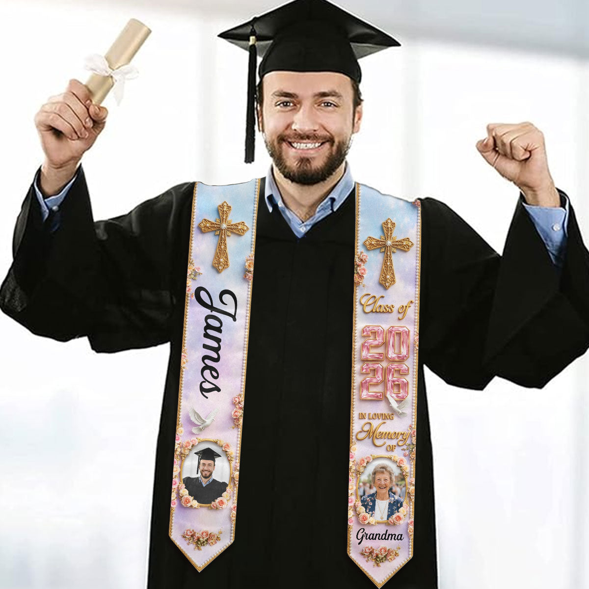 Forever In My Heart - Personalized Custom Graduation Stole