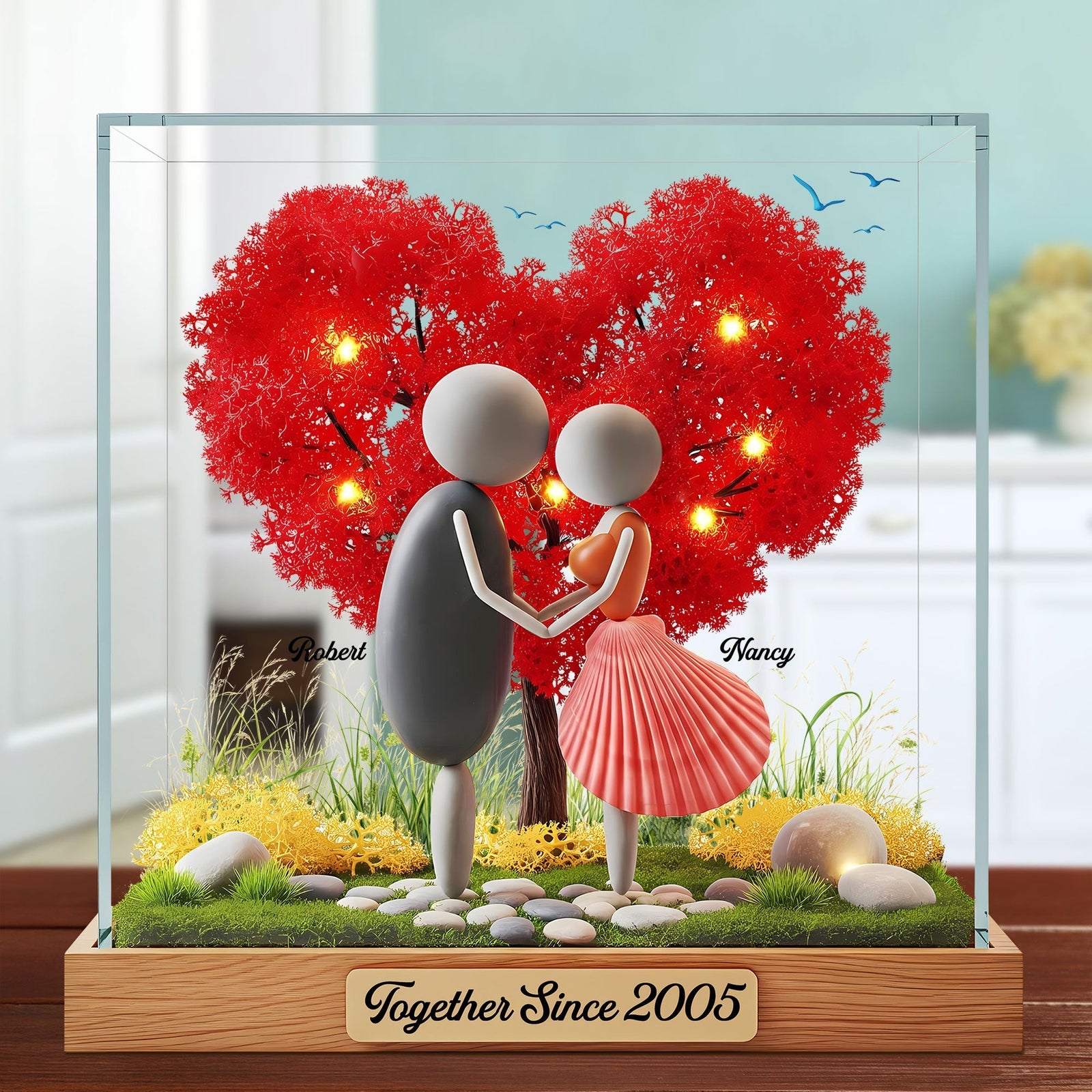 Pebble Couple Plaque - Personalized Gifts For Couple