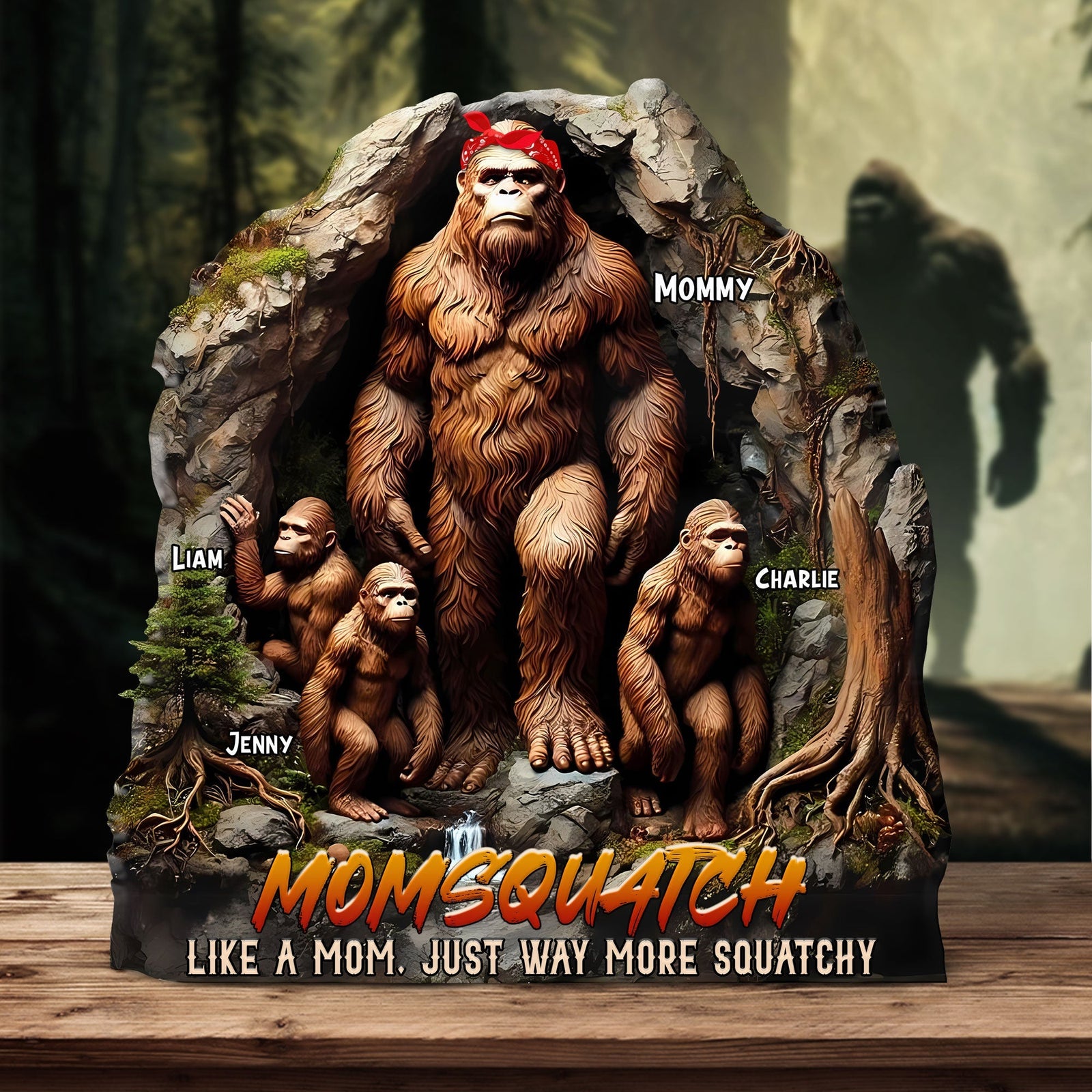 Funny 'Momsquatch' Plaque - Custom Gift for Mom with Sass & Love