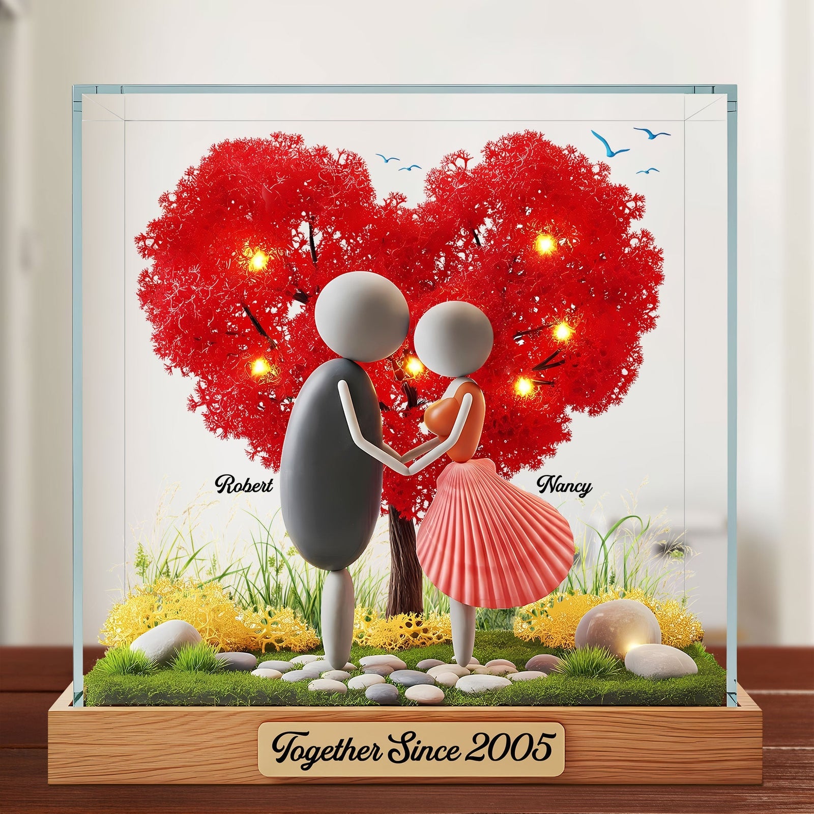 Pebble Couple Plaque - Personalized Gifts For Couple