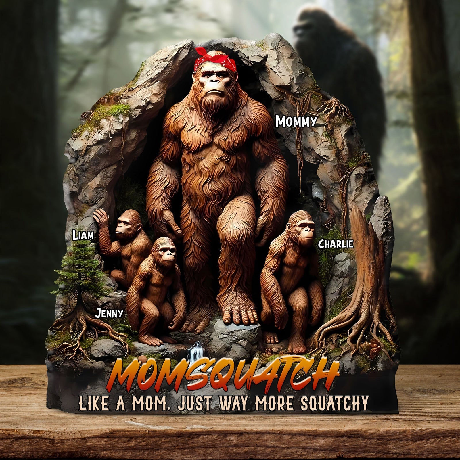 Funny 'Momsquatch' Plaque - Custom Gift for Mom with Sass & Love