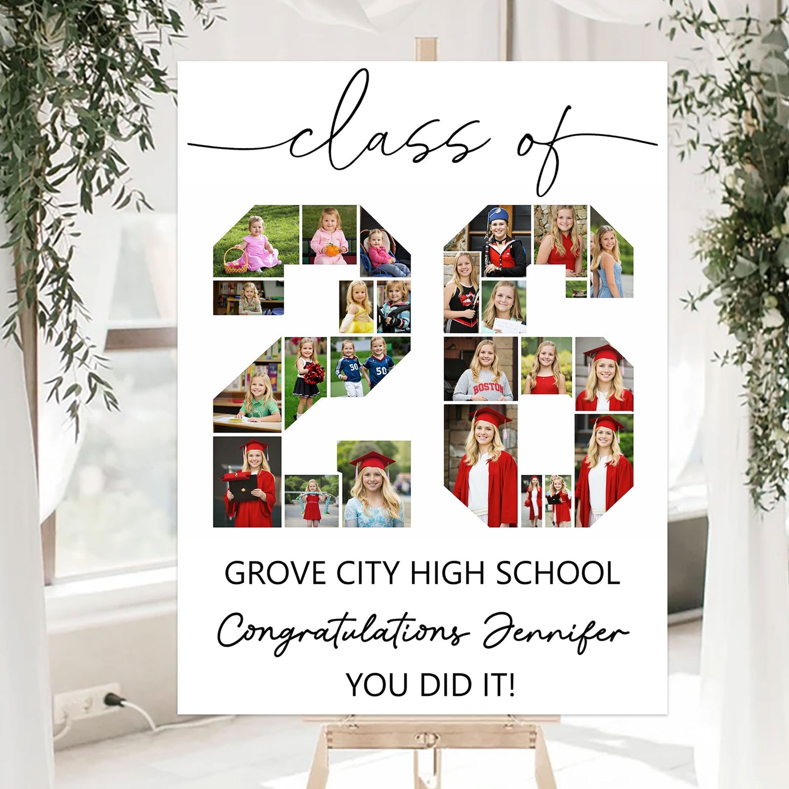 Class Of 2026 Personalized Graduation Welcome Sign - Custom Photo Welcome Sign - Graduation Gifts
