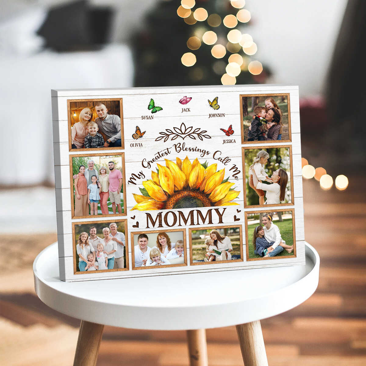 My Greatest Blessings Call Me MOMMY Gift - Personalized Mum Photo Collage Canvas, Photo Gift For Mom