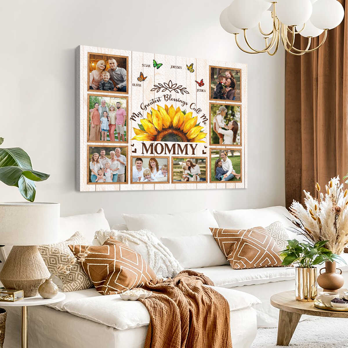 My Greatest Blessings Call Me MOMMY Gift - Personalized Mum Photo Collage Canvas, Photo Gift For Mom