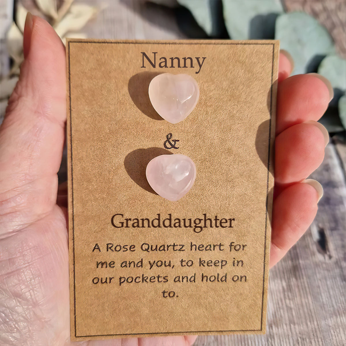 Grandma Mother & Daughter Rose Quartz Crystal,Mother's day Gift