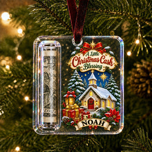Personalized Christmas Cash Gift Holder Acrylic Ornament