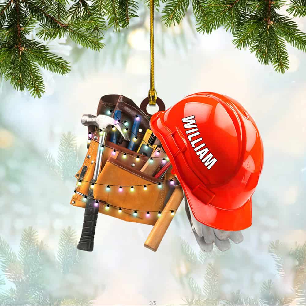 Personalized Ironworker Acrylic Christmas Ornament, Gift For Iron Worker