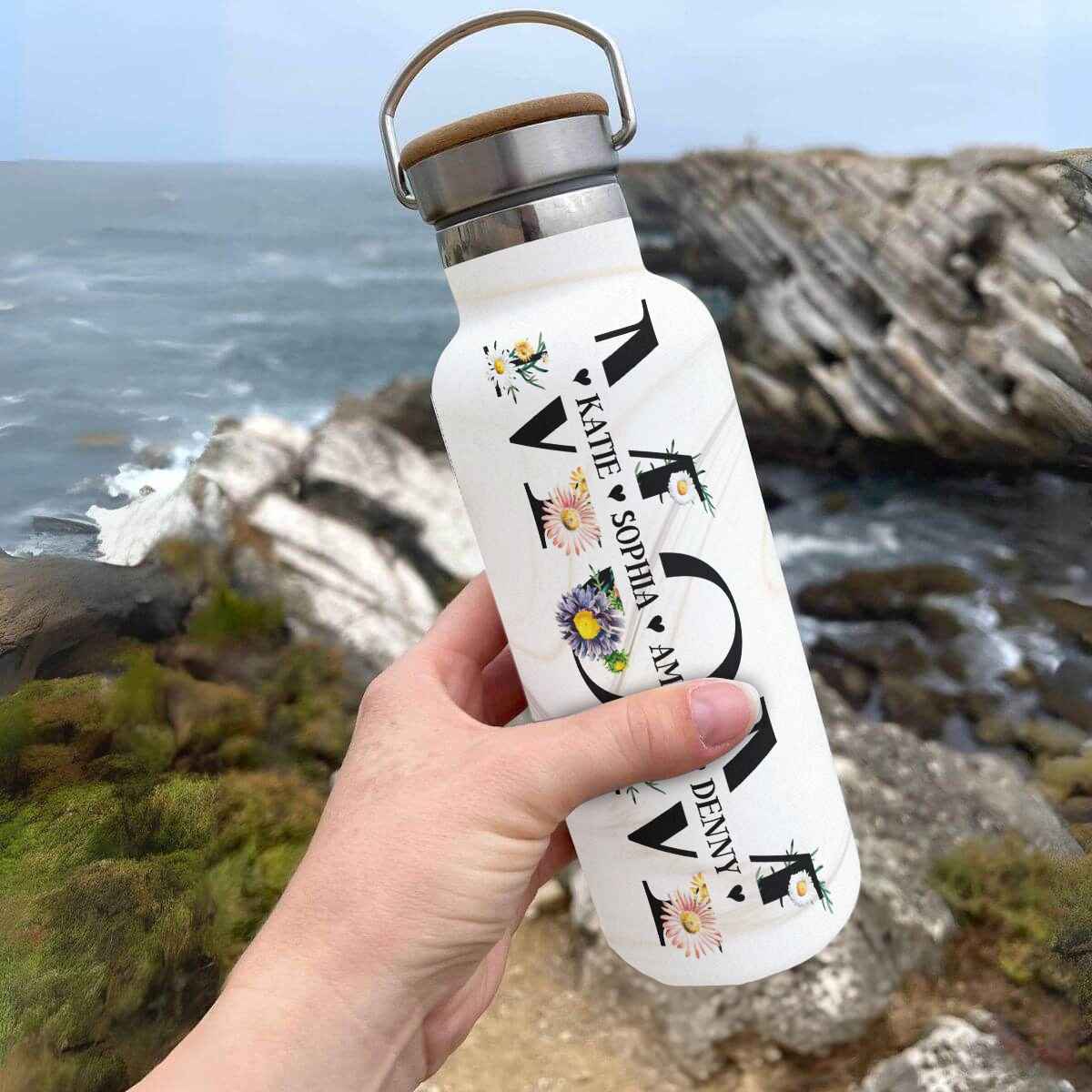 Personalized Mom Bottle Gifts, Mothers Day Gift, Mom Bottle with Kids Name