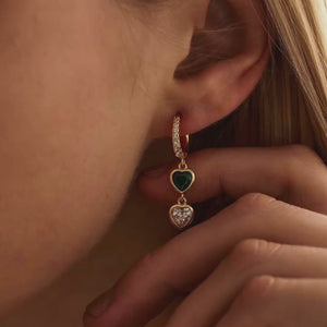 Personalized Heart Birthstone Earrings – Gift for Moms, Grandmas