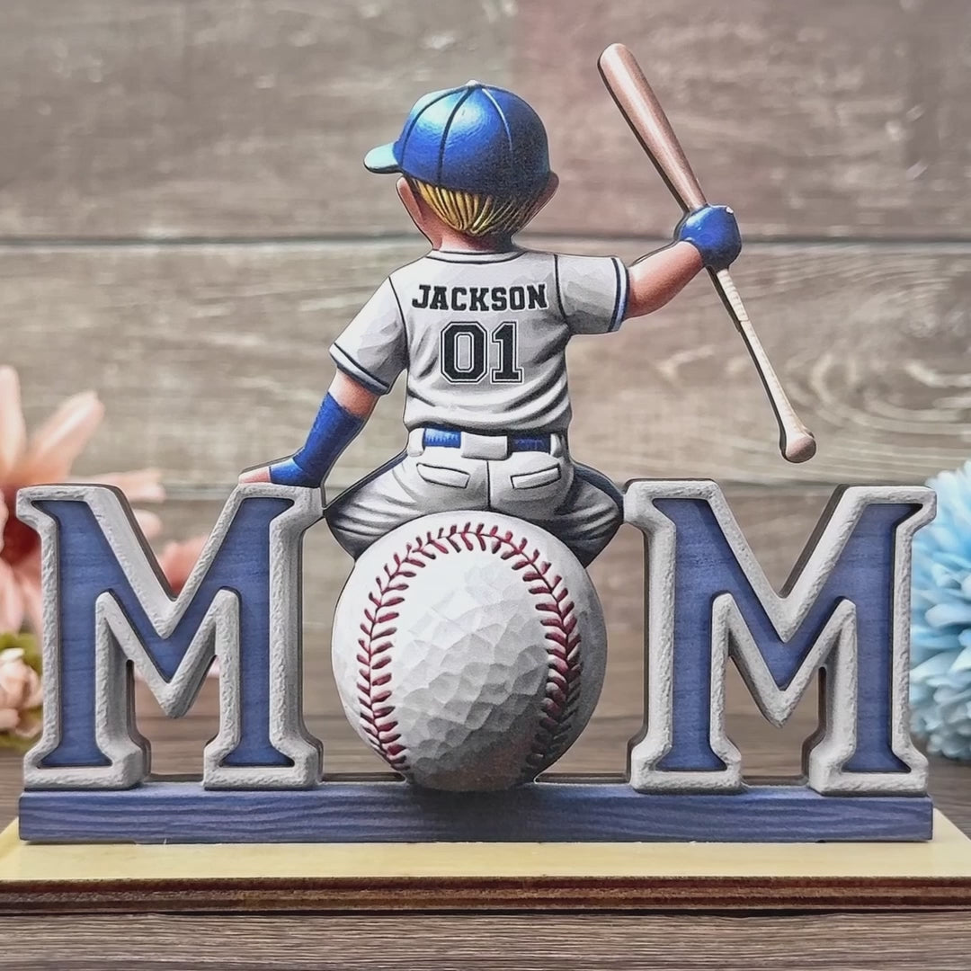 Great Players Are Raised By Even Greater Moms - Personalized Shaped 2-Layered Wooden Plaque With Flat Stand