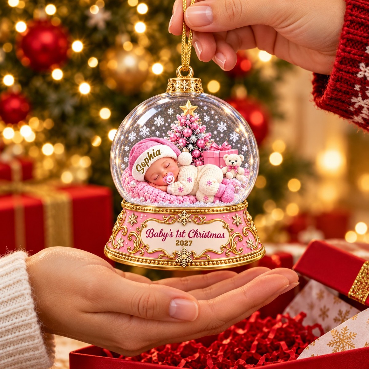 Baby's First Christmas – Personalized Acrylic Ornament Keepsake For Newborn Baby