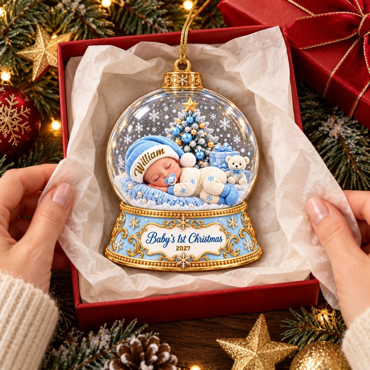 Baby's First Christmas – Personalized Acrylic Ornament Keepsake For Newborn Baby