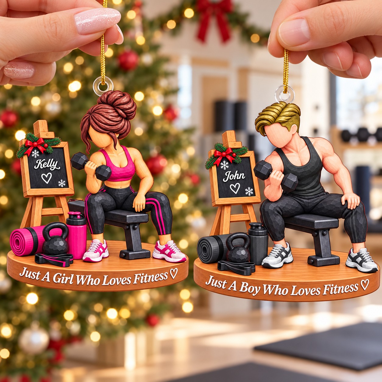 Just A Girl Who Loves Fitness - Personalized Christmas Ornament
