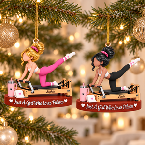 Pilates Lovers Gift - Just A Girl Who Loves Pilates Personalized Christmas Ornament