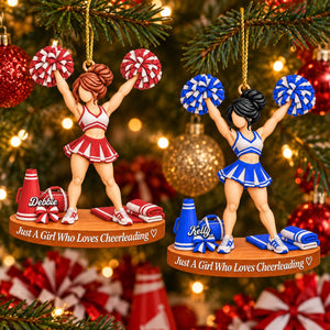 Just A Girl Who Loves Cheerleading - Personalized Christmas Ornament Gift for Cheer Team