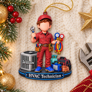 HVAC Tech Christmas Gift - Custom HVAC Tech Personalized Christmas Ornament, AC Repair Gift