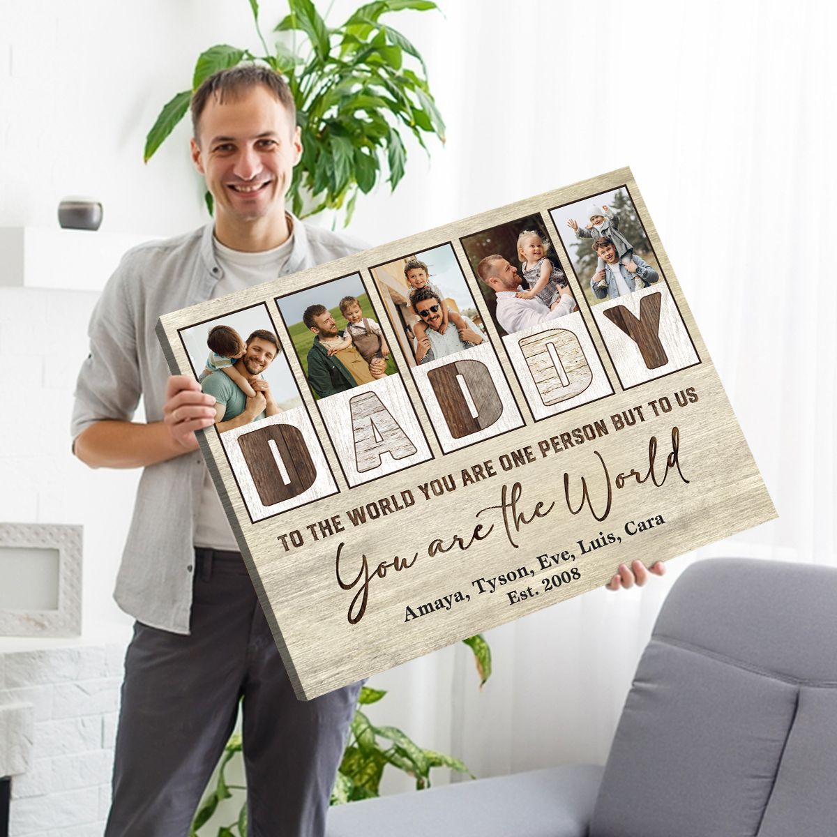 Daddy Custom Photo Canvas – Best Father’s Day Gift