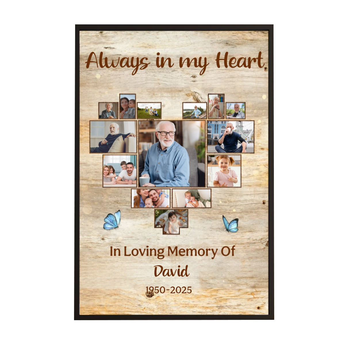 IN LOVING MEMORY OF-Personalized Memorial Collage Photo Canvas/Poster