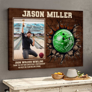 Bowling Player Signature Canvas, Custom Bowling Guest Book Alternative, Bowling Player Gift, Sports Lover Gift, Bowling Gift