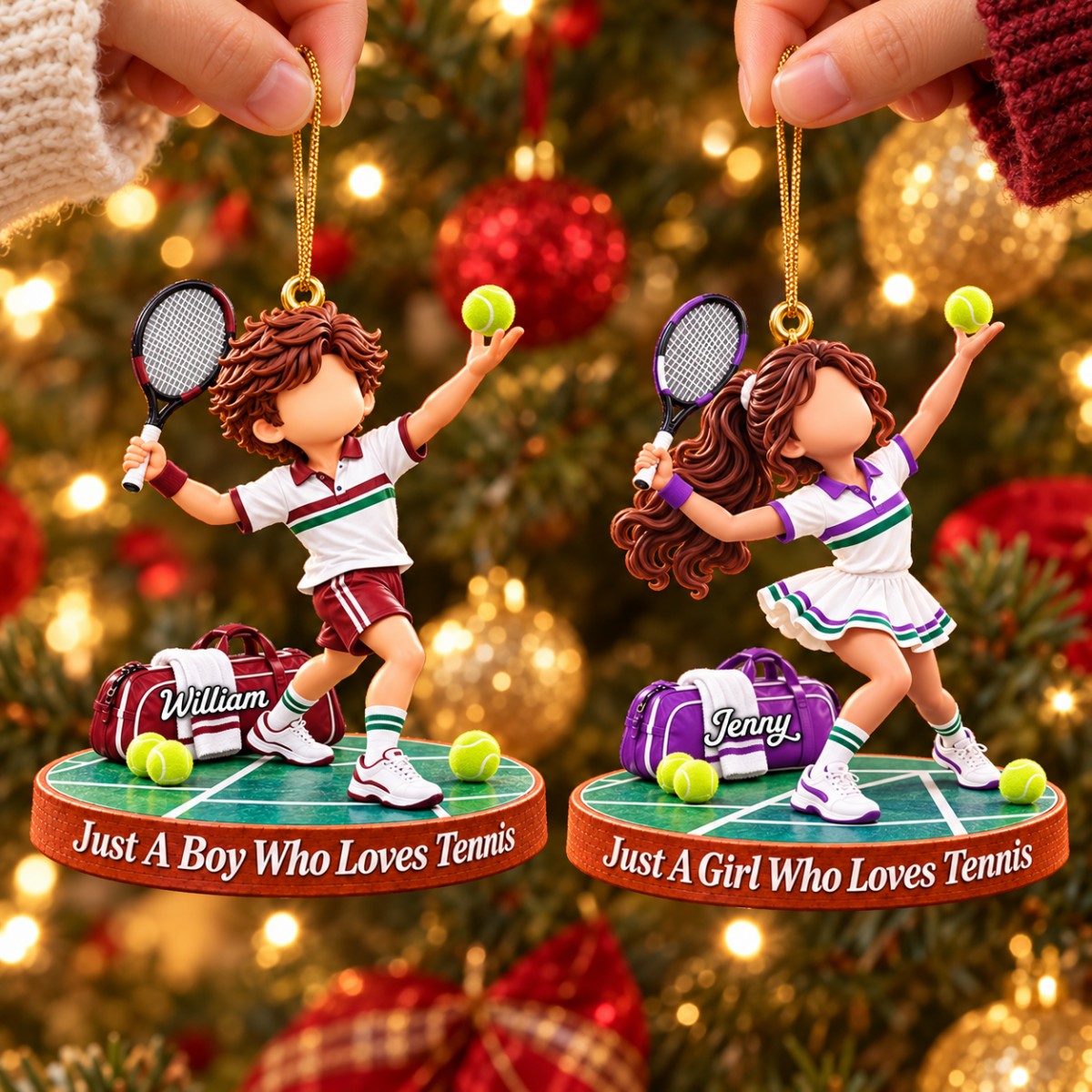 Tennis Gift - Just A Boy Who Loves Tennis Personalized Christmas Ornament