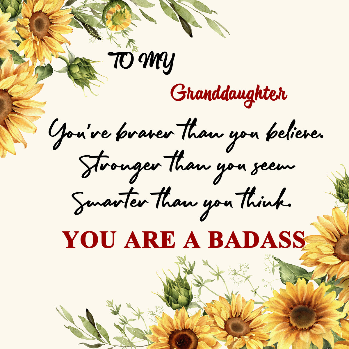 You Are A Badass-Sunflower Necklace