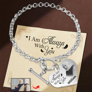 Personalized Heart Bracelet I'm Always With You - Memorial Gift For Family, Friend