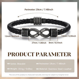 To My Husband-Personalized Couple names Leather Bracelet