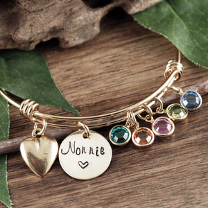 Personalized Birthstone Bracelet for Grandma/Mom